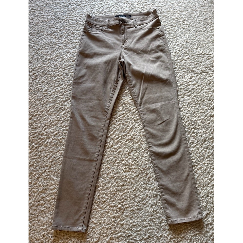 Jordache Super Skinny Soft Women Beige Size‎ 10 Adjustable Waist Button Zip
